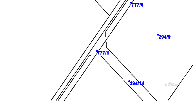 Parcela st. 777/1 v KÚ Jarohněvice, Katastrální mapa