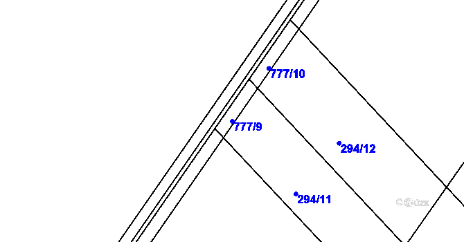 Parcela st. 777/9 v KÚ Jarohněvice, Katastrální mapa
