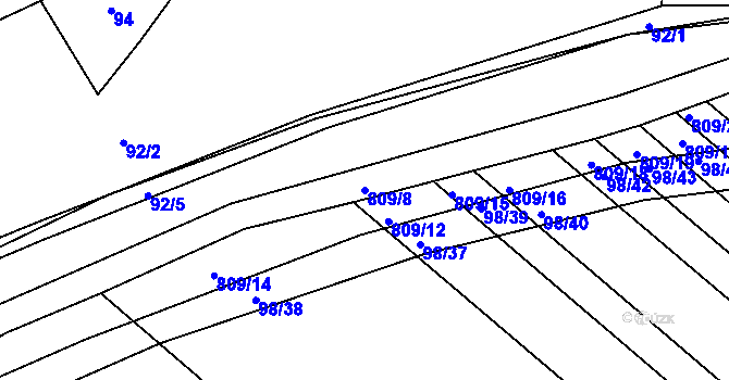 Parcela st. 809/8 v KÚ Jarohněvice, Katastrální mapa