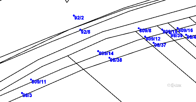 Parcela st. 809/14 v KÚ Jarohněvice, Katastrální mapa