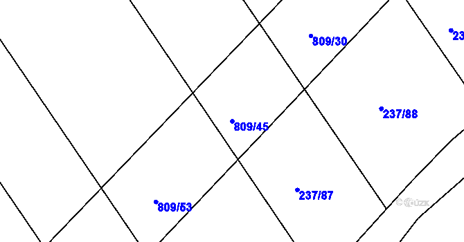 Parcela st. 809/45 v KÚ Jarohněvice, Katastrální mapa