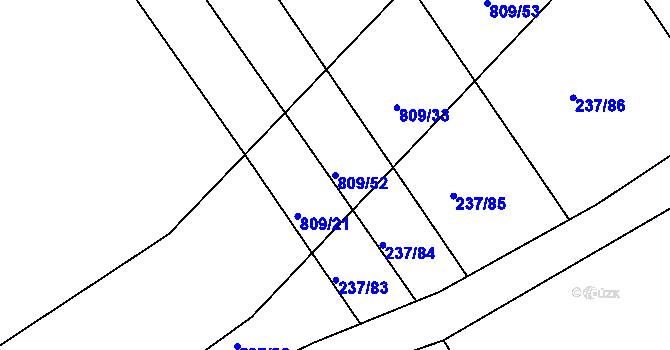 Parcela st. 809/52 v KÚ Jarohněvice, Katastrální mapa