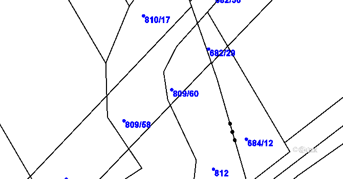 Parcela st. 809/60 v KÚ Jarohněvice, Katastrální mapa
