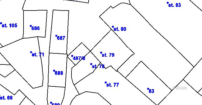 Parcela st. 79 v KÚ Šelešovice, Katastrální mapa