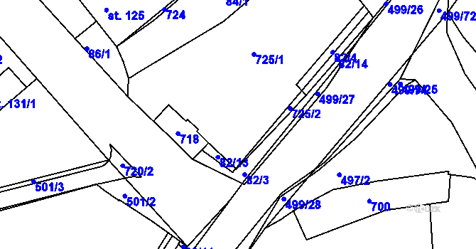 Parcela st. 100/1 v KÚ Šelešovice, Katastrální mapa