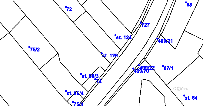 Parcela st. 129 v KÚ Šelešovice, Katastrální mapa