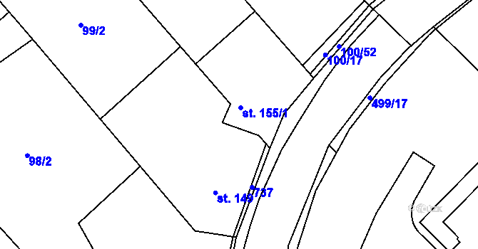 Parcela st. 155/2 v KÚ Šelešovice, Katastrální mapa