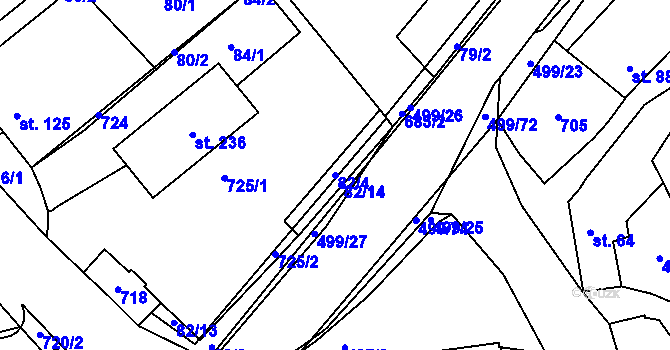 Parcela st. 82/4 v KÚ Šelešovice, Katastrální mapa