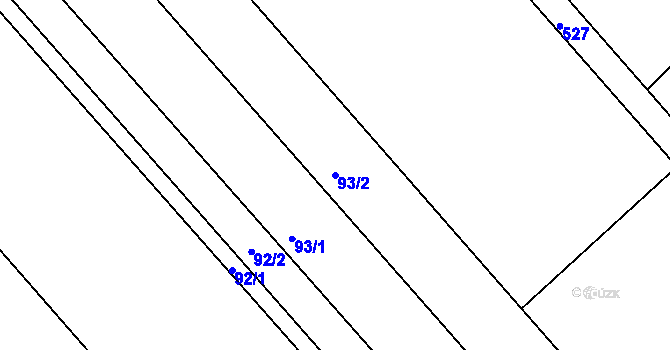 Parcela st. 93/2 v KÚ Šelešovice, Katastrální mapa