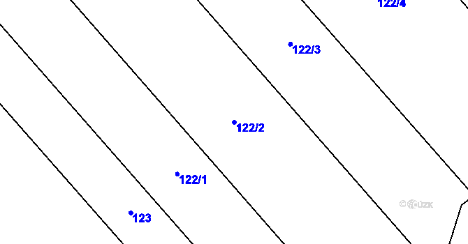 Parcela st. 122/2 v KÚ Šelešovice, Katastrální mapa