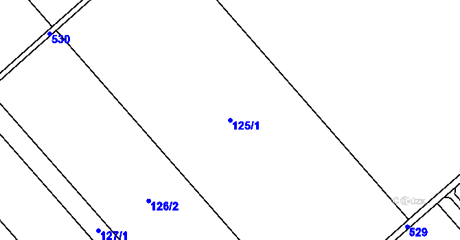 Parcela st. 125/1 v KÚ Šelešovice, Katastrální mapa