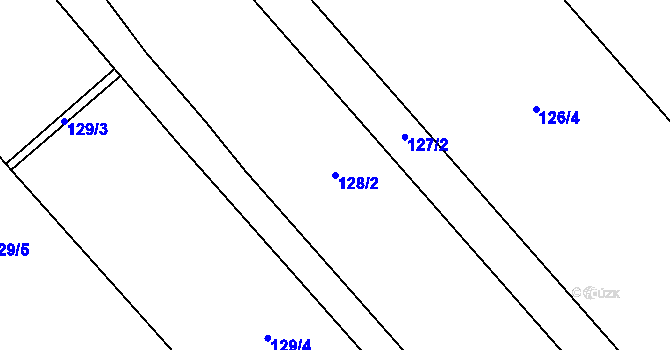 Parcela st. 128/2 v KÚ Šelešovice, Katastrální mapa
