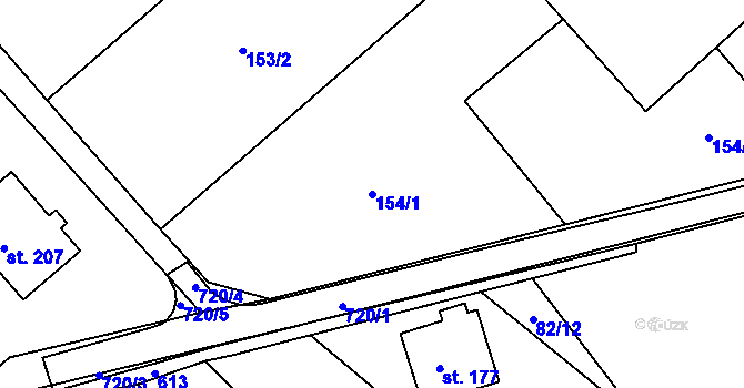 Parcela st. 154/1 v KÚ Šelešovice, Katastrální mapa