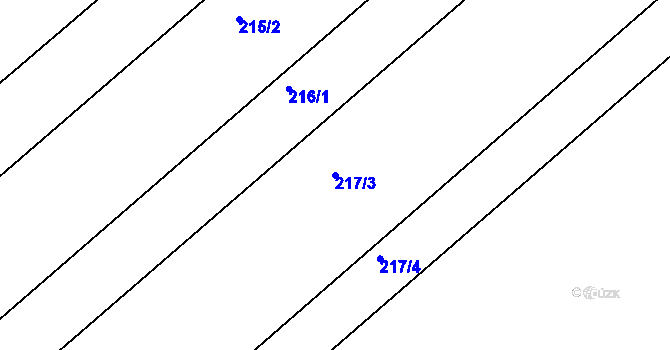 Parcela st. 217/3 v KÚ Šelešovice, Katastrální mapa
