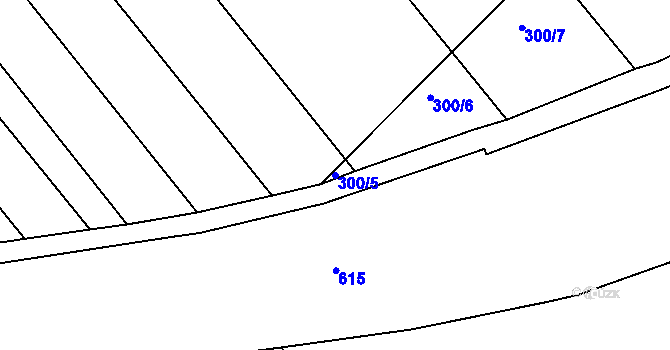 Parcela st. 300/5 v KÚ Šelešovice, Katastrální mapa