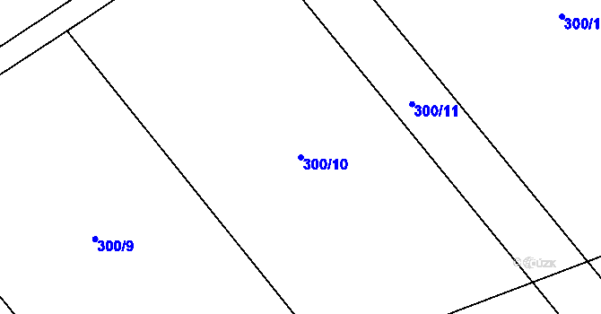 Parcela st. 300/10 v KÚ Šelešovice, Katastrální mapa