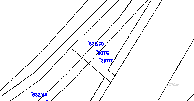 Parcela st. 307/2 v KÚ Šelešovice, Katastrální mapa