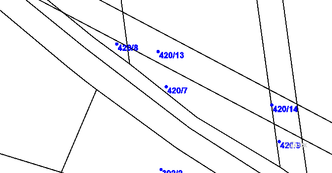 Parcela st. 420/7 v KÚ Šelešovice, Katastrální mapa