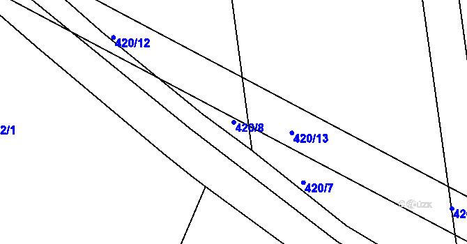 Parcela st. 420/8 v KÚ Šelešovice, Katastrální mapa