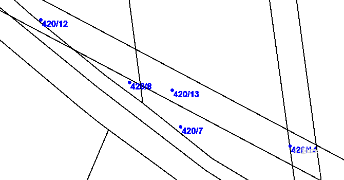 Parcela st. 420/13 v KÚ Šelešovice, Katastrální mapa