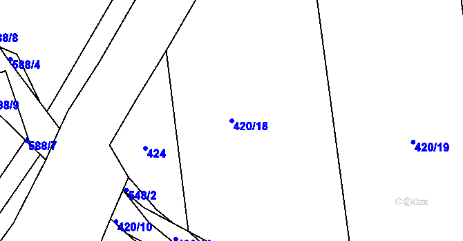 Parcela st. 420/18 v KÚ Šelešovice, Katastrální mapa