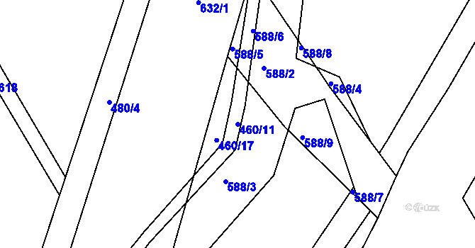 Parcela st. 460/11 v KÚ Šelešovice, Katastrální mapa