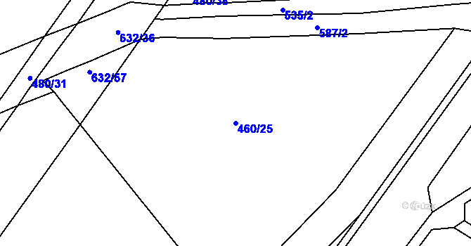 Parcela st. 460/25 v KÚ Šelešovice, Katastrální mapa