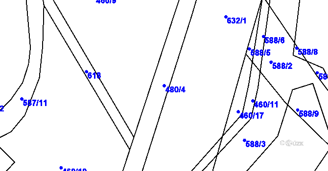 Parcela st. 480/4 v KÚ Šelešovice, Katastrální mapa