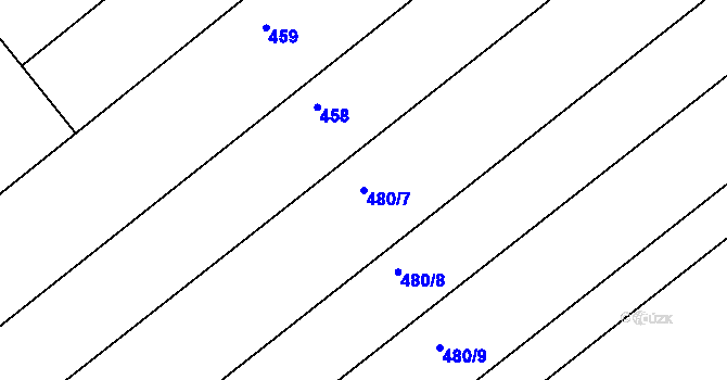 Parcela st. 480/7 v KÚ Šelešovice, Katastrální mapa