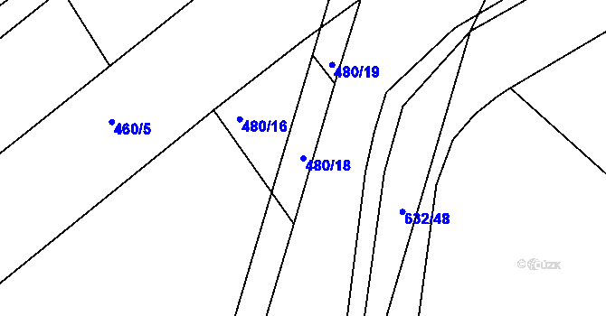 Parcela st. 480/18 v KÚ Šelešovice, Katastrální mapa