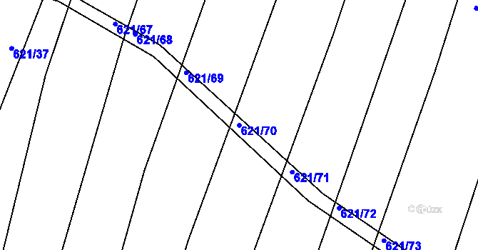 Parcela st. 621/70 v KÚ Šelešovice, Katastrální mapa