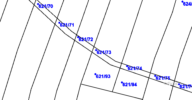 Parcela st. 621/73 v KÚ Šelešovice, Katastrální mapa