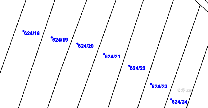 Parcela st. 624/21 v KÚ Šelešovice, Katastrální mapa