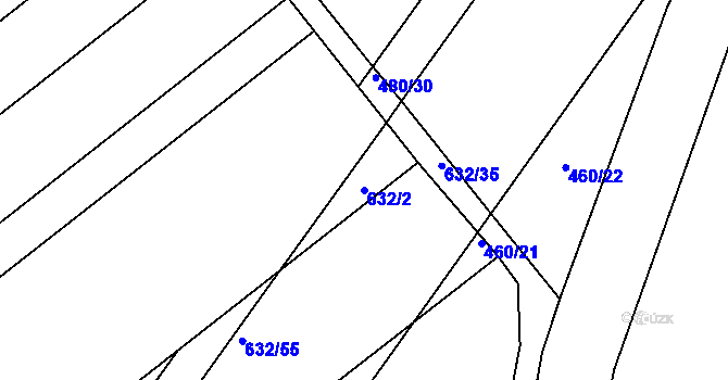 Parcela st. 632/2 v KÚ Šelešovice, Katastrální mapa