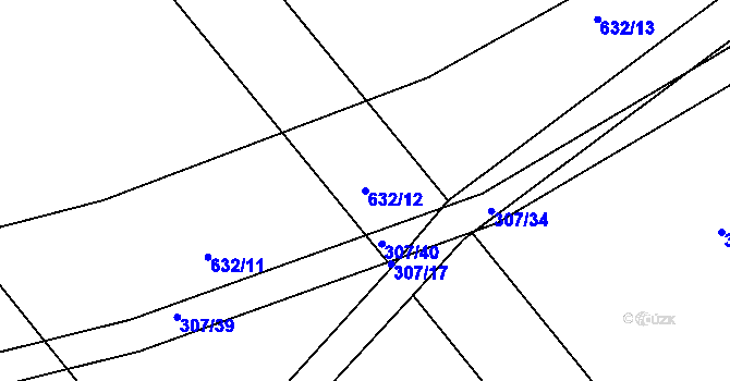 Parcela st. 632/12 v KÚ Šelešovice, Katastrální mapa