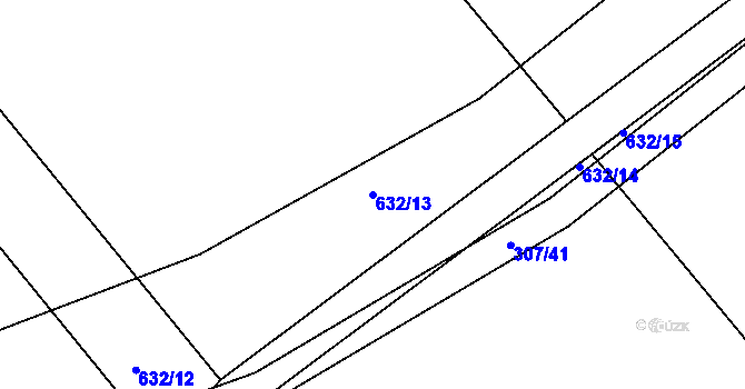Parcela st. 632/13 v KÚ Šelešovice, Katastrální mapa