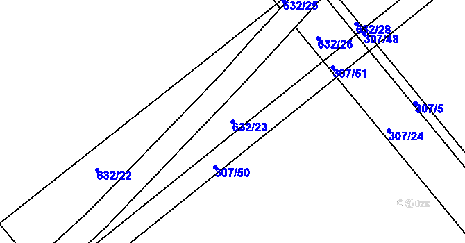 Parcela st. 632/23 v KÚ Šelešovice, Katastrální mapa