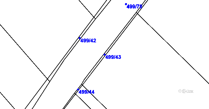 Parcela st. 499/43 v KÚ Šelešovice, Katastrální mapa