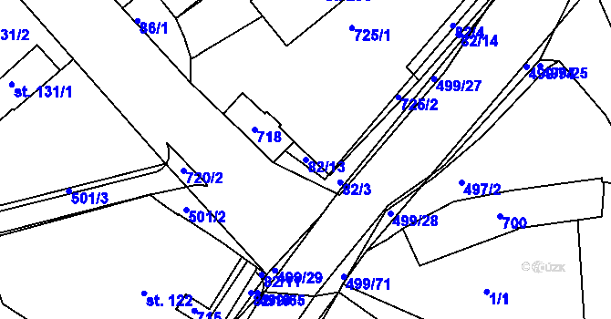 Parcela st. 82/13 v KÚ Šelešovice, Katastrální mapa