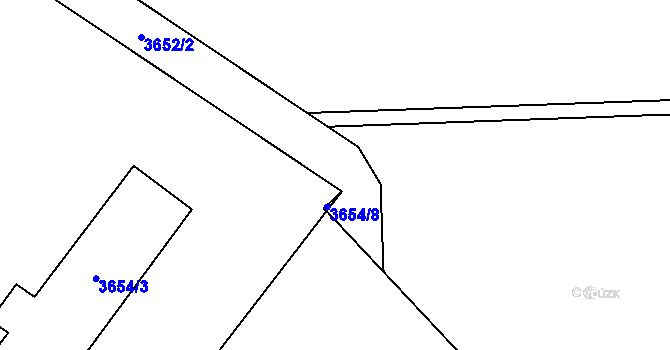 Parcela st. 3654/6 v KÚ Jaroměř, Katastrální mapa