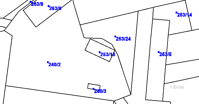 Parcela st. 253/18 v KÚ Jaroměř, Katastrální mapa
