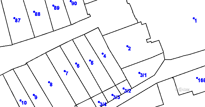 Parcela st. 4 v KÚ Jaroměř, Katastrální mapa