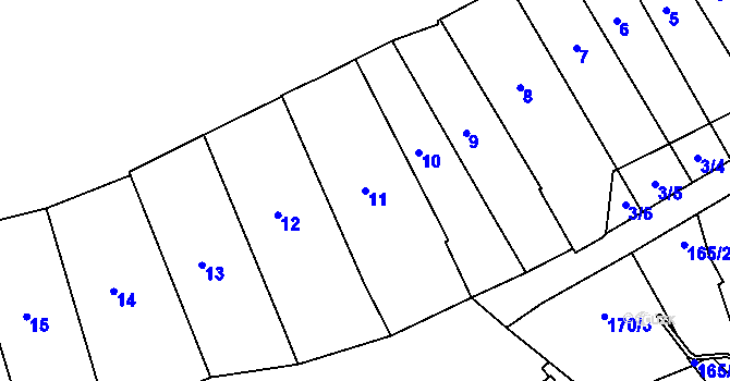 Parcela st. 11 v KÚ Jaroměř, Katastrální mapa