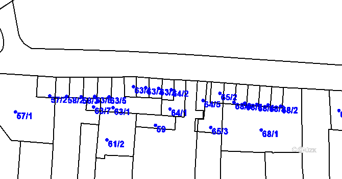 Parcela st. 64/2 v KÚ Jaroměř, Katastrální mapa