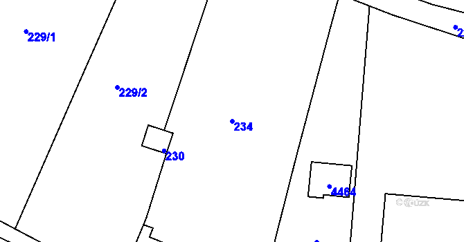 Parcela st. 234 v KÚ Jaroměř, Katastrální mapa