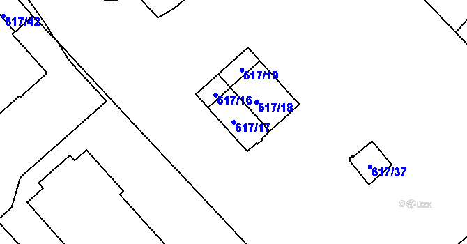 Parcela st. 617/17 v KÚ Jaroměř, Katastrální mapa