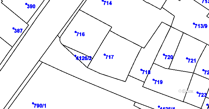 Parcela st. 717 v KÚ Jaroměř, Katastrální mapa