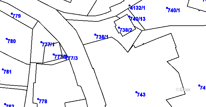 Parcela st. 737 v KÚ Jaroměř, Katastrální mapa