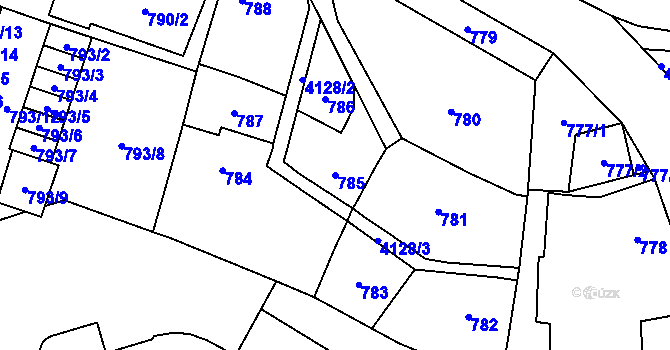 Parcela st. 785 v KÚ Jaroměř, Katastrální mapa