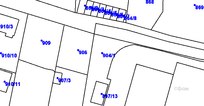 Parcela st. 904/1 v KÚ Jaroměř, Katastrální mapa